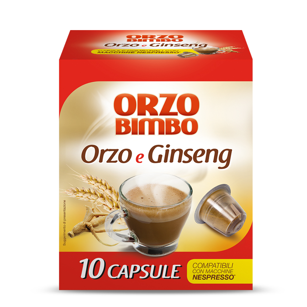 Orzobimbo Capsule Orzo e Ginseng, compatibili con macchine