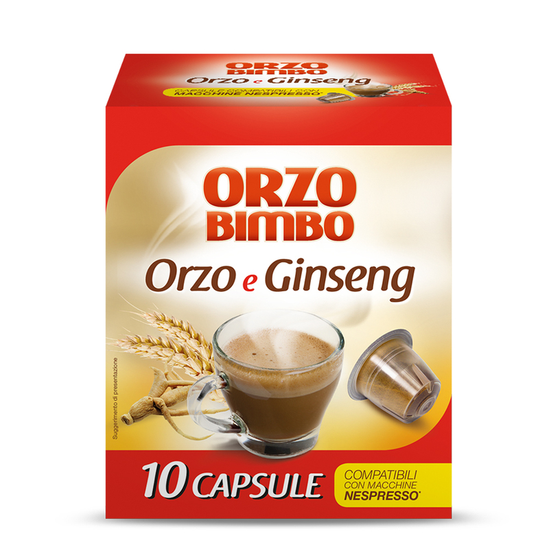 Orzobimbo Capsule Orzo e Ginseng, compatibili con macchine Nespresso