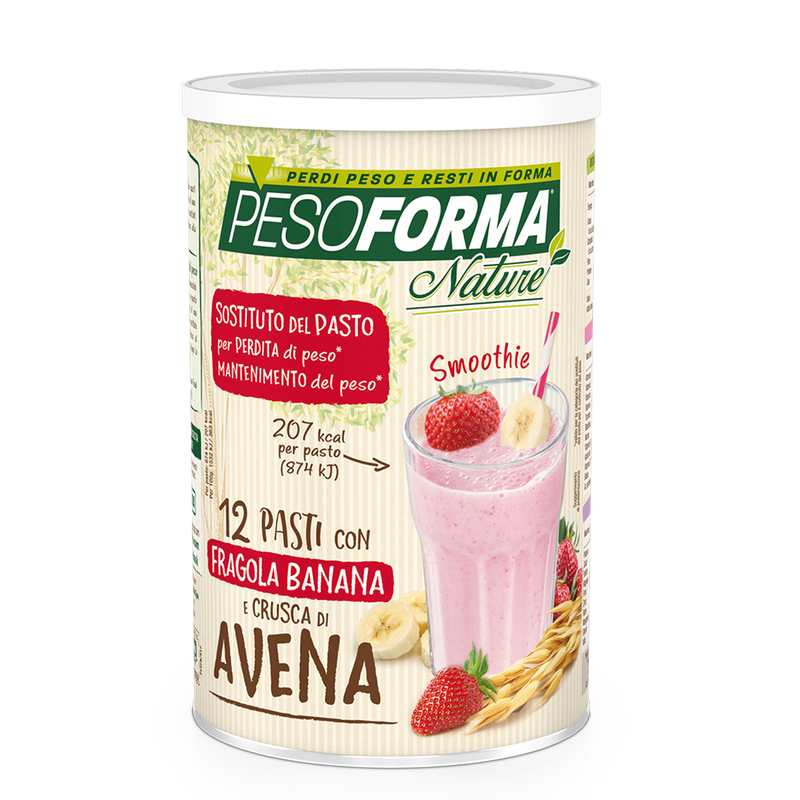 Smoothie fragola, banana e crusca d'avena