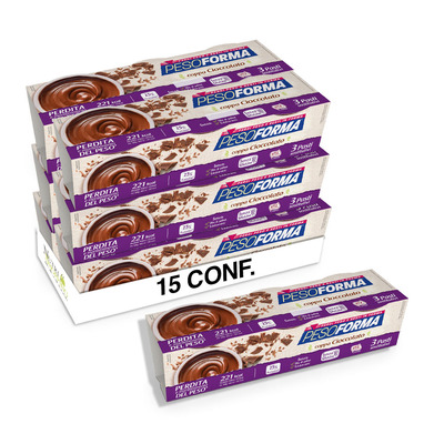 Coppa cioccolato Pesoforma confezione da 3 pasti - Pack 15 pezzi 