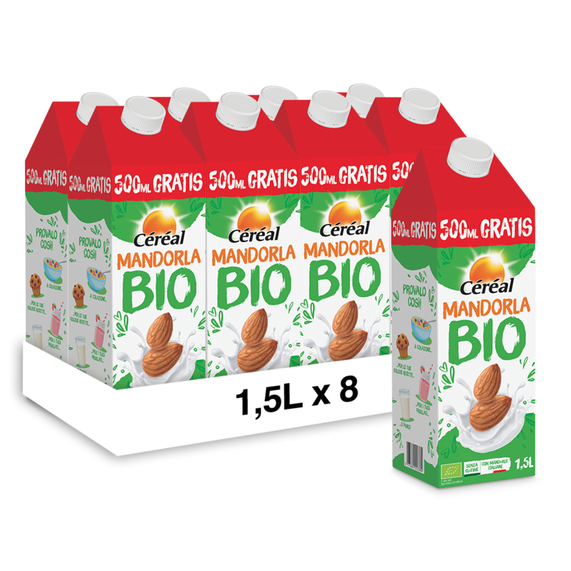 DRINK MANDORLA BIO CÉRÉAL 1,5 L - PACK 8 PEZZI