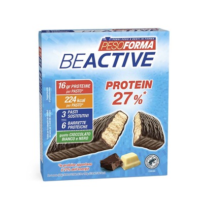 Barrette Proteiche BeActive Cioccolato Bianco e Nero Pasto Sostitutivo