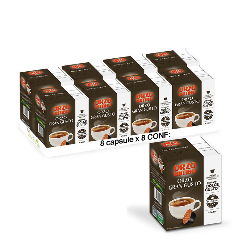 Orzobimbo Capsule Orzo Gran Gusto, compatibili con macchine Dolce Gusto  Nescafé OrzoBimbo