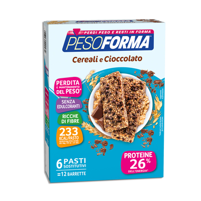 BARRETTE AI CEREALI E CIOCCOLATO PASTO SOSTITUTIVO
