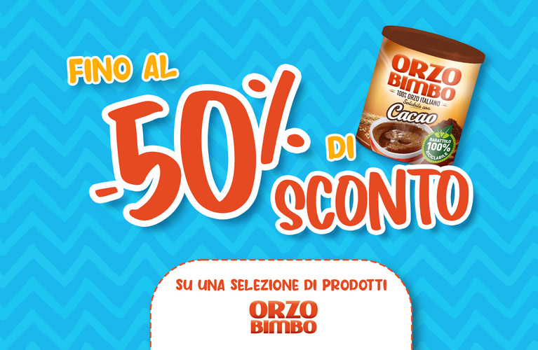 Saldi fino al 50% sui prodotti Orzobimbo
